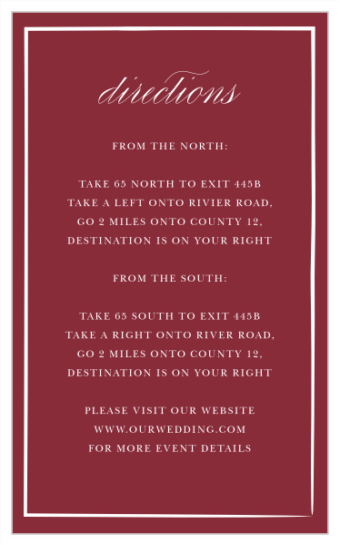 Our Handdrawn Frame Direction Cards guide friends and family to your wedding venue easily.