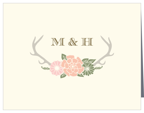 Thank your loved ones for attending your special event, with our Blossoming Antlers Wedding Thank You Cards!