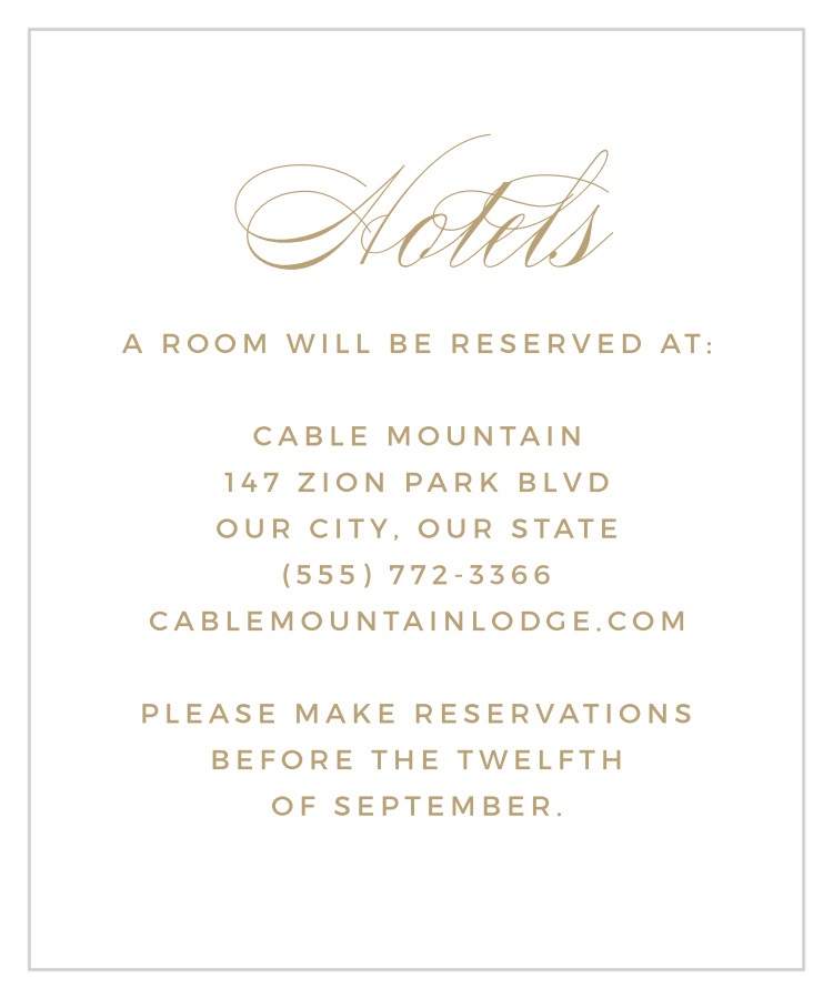 Deco Typography Accommodation Cards