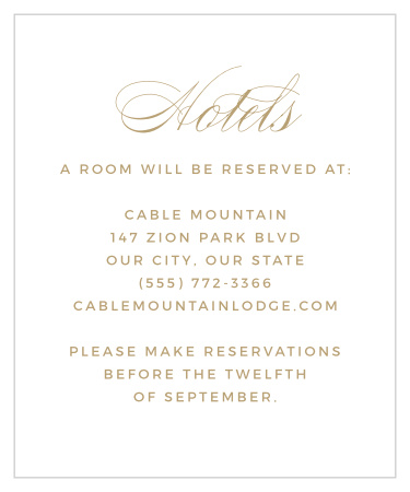 Suggest your favorite local hotel to out-of-town friends and family with our Deco Typography Accommodation Cards.