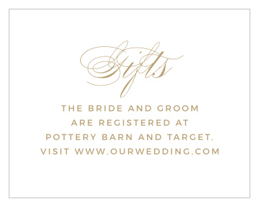 Let friends and family know where you would like your wedding gifts from with our Deco Typography Registry Cards.