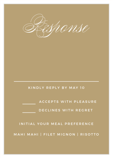 Gather a headcount of everyone that plans to attend your special day with our Deco Typography Response Cards.