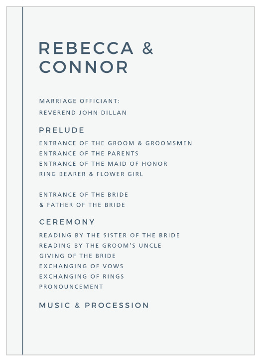 Share your wedding information in minimalist style with our Modern Stack Wedding Programs. 
