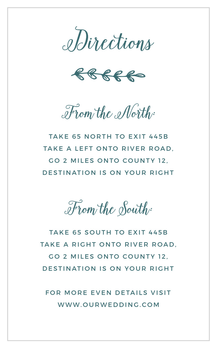 Rustic Foliage Direction Cards