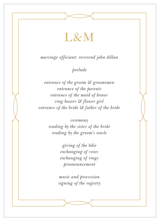 Walk friends and family through your ceremony with our Knotted Love Wedding Programs. 