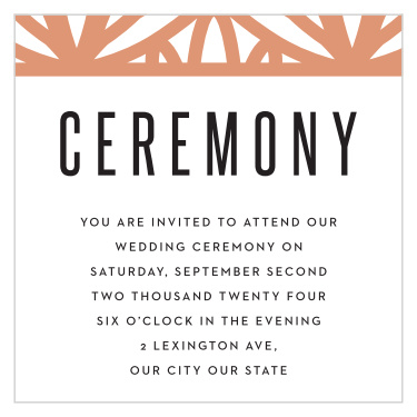 Share your wedding information in style with our Boldly Framed Ceremony Cards.