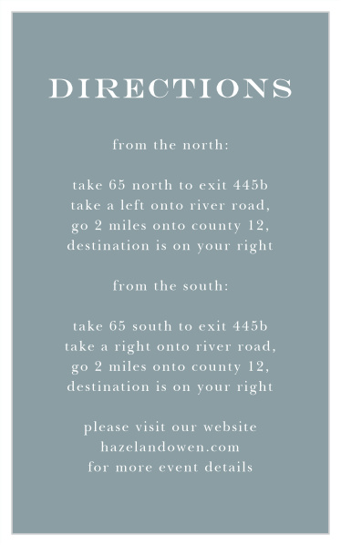 Share your wedding information in style with our Ornate Calligraphy Direction Cards.