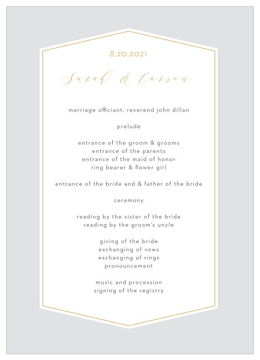 Walk family and friends through your ceremony with our Lovely Blush Wedding Programs.