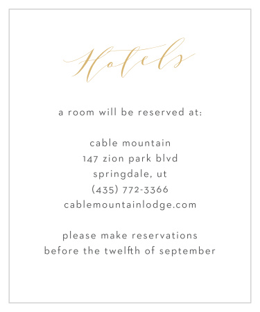 Inform friends and family where you have booked a block of rooms with our Lovely Blush Accommodation Cards.