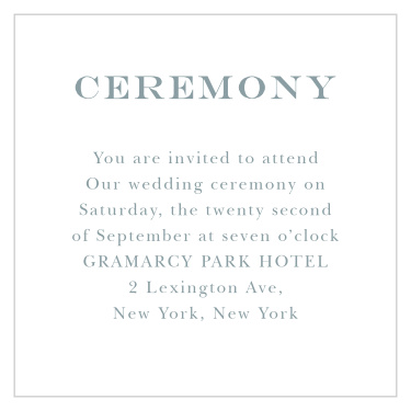 Share your wedding information in style with our Ornate Calligraphy Ceremony Cards.