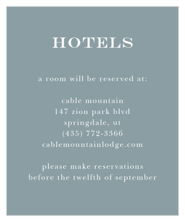 Share your wedding information in style with our Ornate Calligraphy Accommodation Cards.