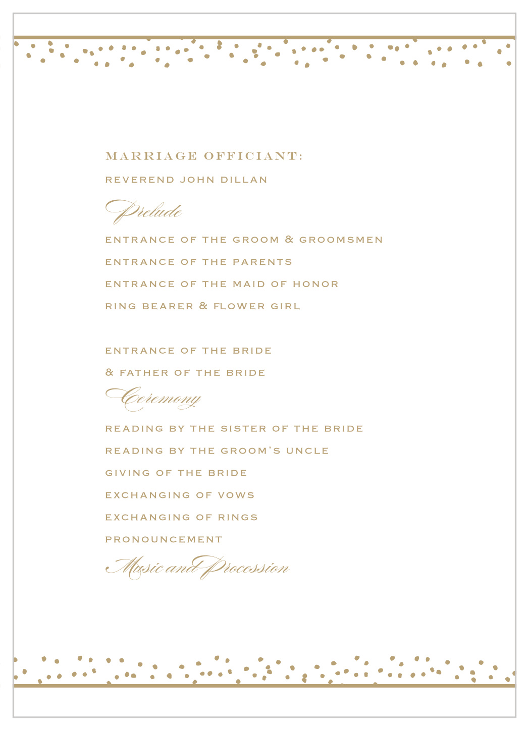 Antique Glamour Wedding Programs