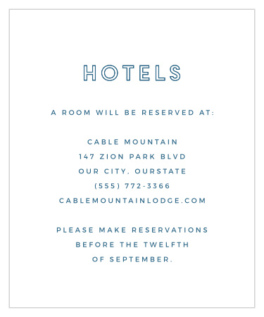 Let your guests know where they will be staying, while in town for your event, with our Modern Flora Accommodation Cards!
