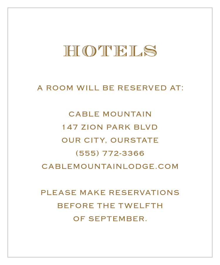 Antique Frame Accommodation Cards
