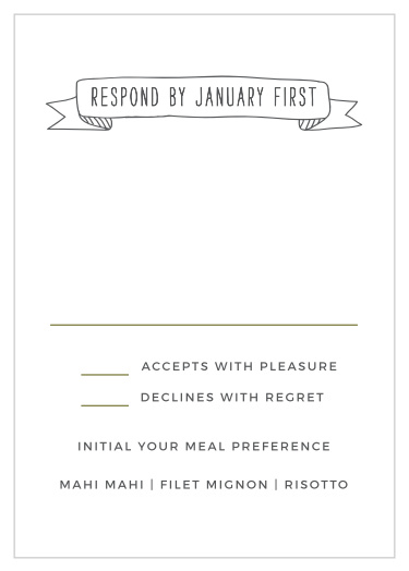 Gather a headcount of all that plan to attend your wedding with our Chalkboard Inscription Response Cards.