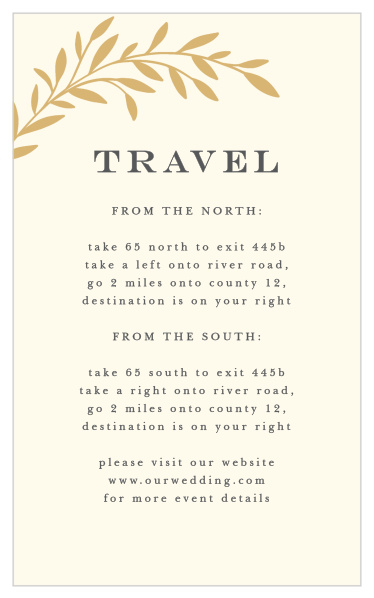 Guide family and friends to your wedding venue with ease when you utilize our Tree Branch Silhouette Direction Cards.