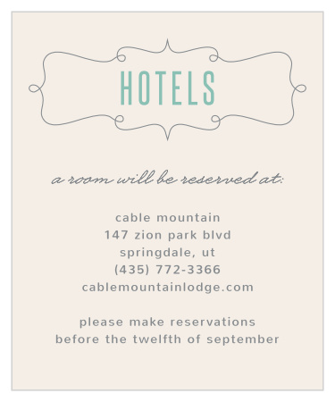 Inform friends and family where you have booked a block of rooms with our Perfect Skies Accommodation Cards. 