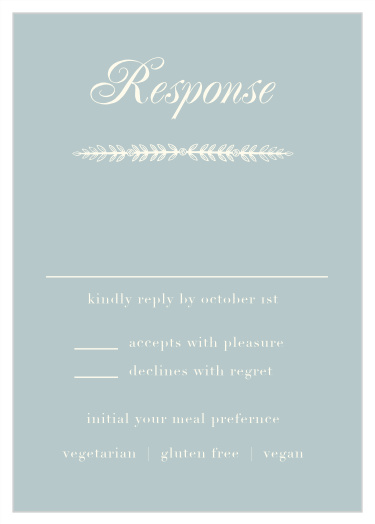 Our Simple Cursive Response Cards tally up everyone that plans to take part in your special day.