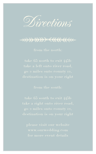 Our Simple Cursive Direction Cards guide family and friends to your wedding venue with ease.