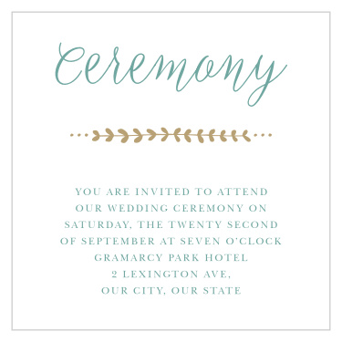 Send our Swell Fronds Ceremony Cards to your friends and family so they can witness your special moment!