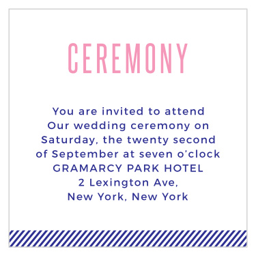 Invite your loved ones to witness your special moment, with our Masterly Charm Ceremony Cards!