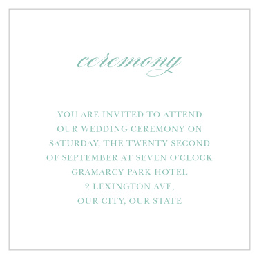 Gather family and friends the night before with our Simple Frame Rehearsal Cards to make sure your wedding goes off without a hitch!