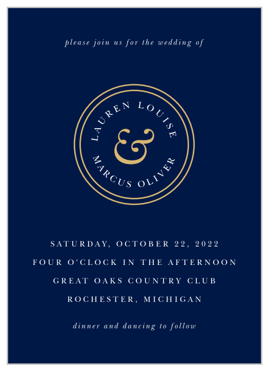 Our Royal Emblem Wedding Invitations are the perfect way to stand out to your friends and family!