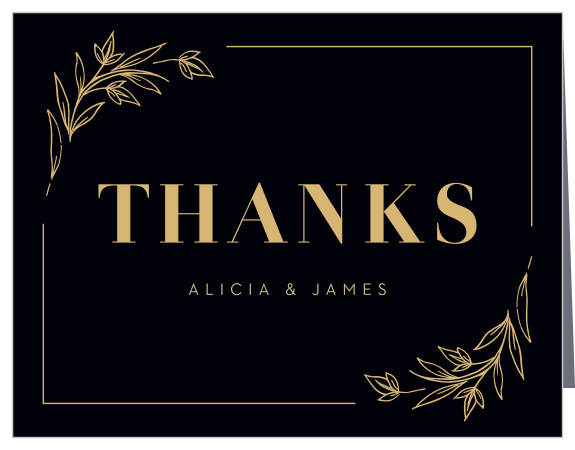 Thank your friends and family for coming to your event, with our Gilded Leaves Bridal Shower Thank You Cards!