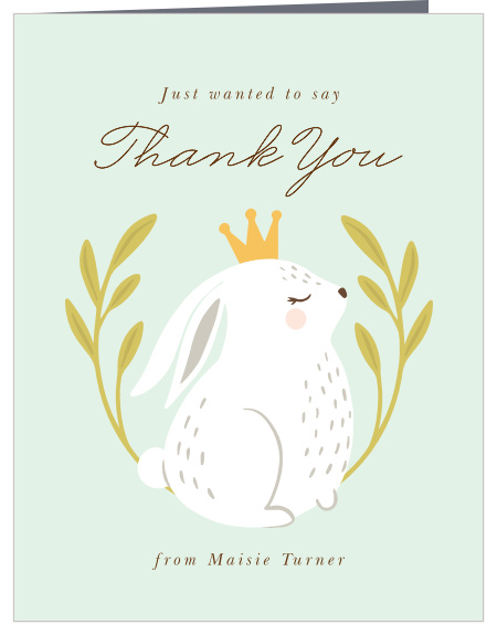 The support of family and friends on your little one's special day meant a lot to you, show them you gratitude with our Baby Bunny First Birthday Thank You Cards.