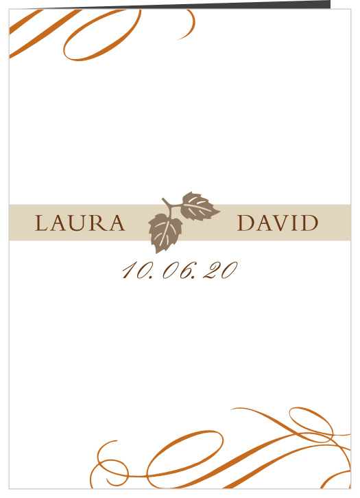 Our Elegant Fall Scrolls is a traditional book fold wedding invitation.