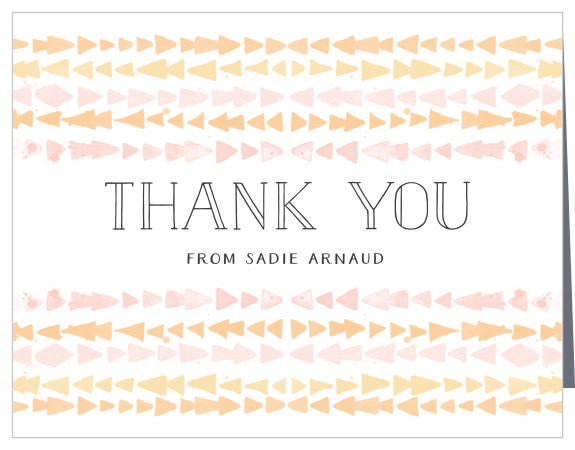 Express appreciation for the presence of family and friends at your little one's celebration with our Geometric Triangles First Birthday Thank You Cards.