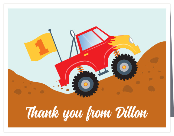 Thank your party guests with our thrilling Truck & Mustache First Birthday Thank You Cards!