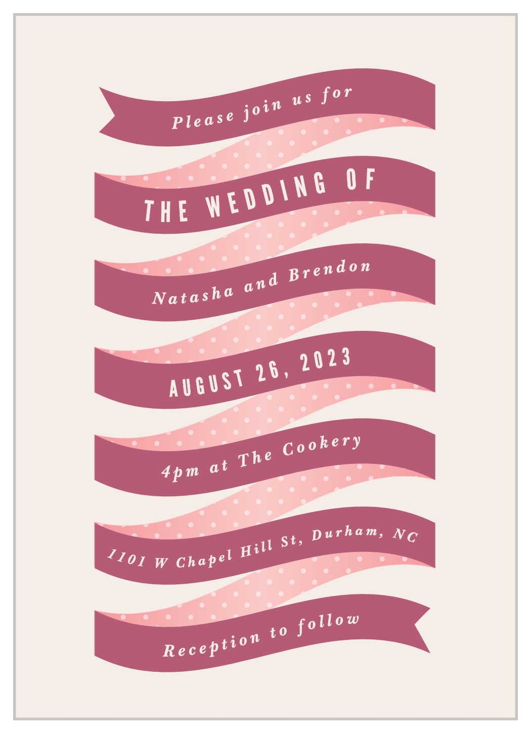 Ribbons & Confetti Wedding Invitations