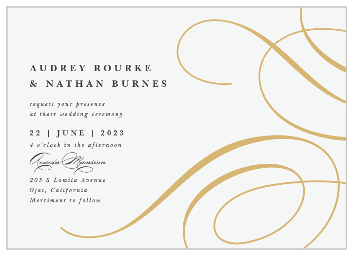 Gather family and friends together to celebrate your marriage with our Old World Swirls Wedding Invitations.