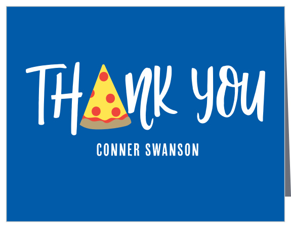 Our Pizza Party First Birthday Party Thank You Cards are a great way to show your thanks to your party guests!