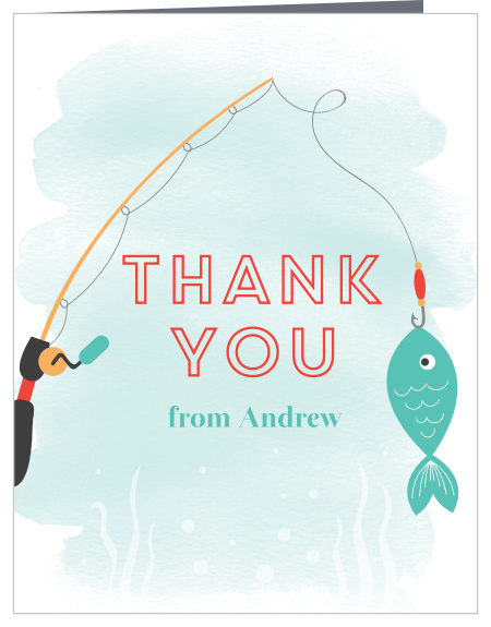 Our Gone Fishing First Birthday Thank You Cards show gratitude for the support and presence of loved ones at your child's party.