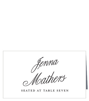 Family and friends will have no issue finding their seats for your wedding reception with the help of our Calligraphic Slant Place Cards. 