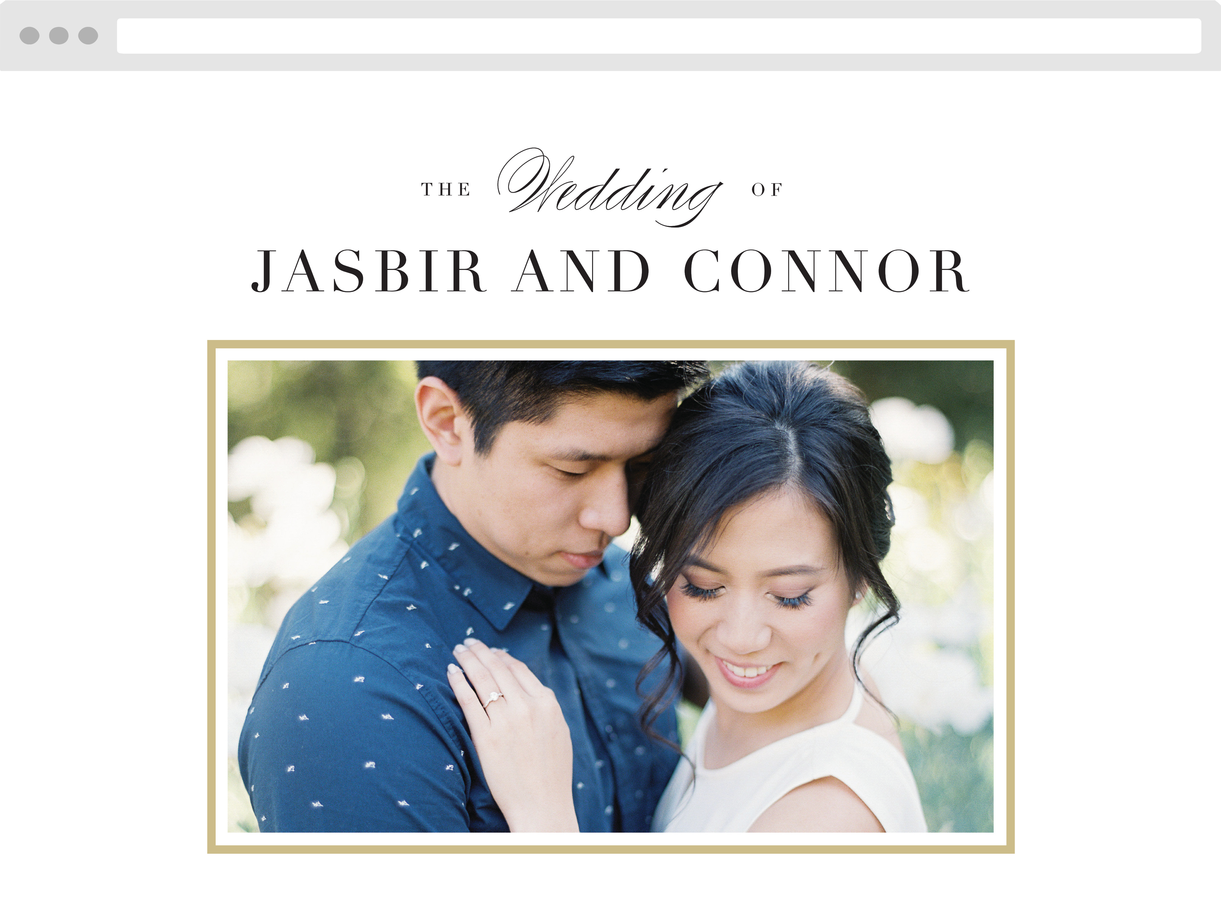 Classic Frame Wedding Website