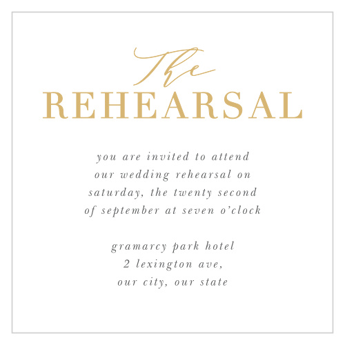 Invite your closest family and friends to your pre-wedding celebrations, using our Perfectly Personalized Portrait Rehearsal Cards!