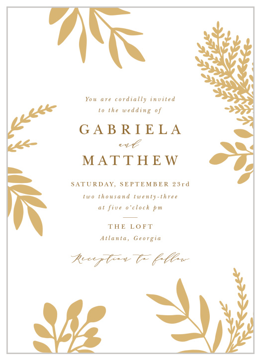Our Autumn Leaves Wedding Invitations create a scene of brisk air and falling leaves!