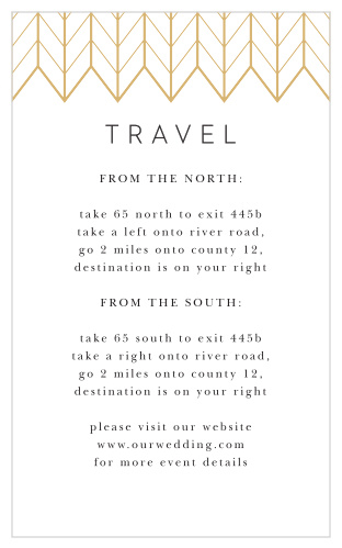 Make a lasting impression with our timeless Glamorous Chevron Direction Cards.