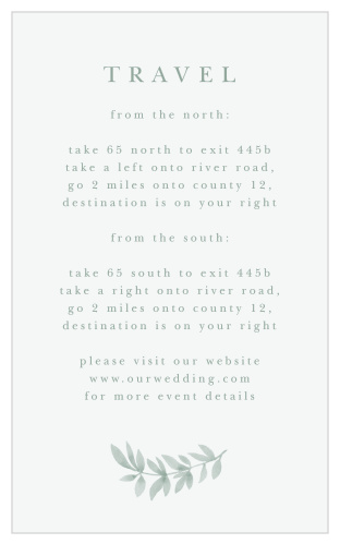 Guide family and friends to your wedding venue with ease when you send out our Flowing Ferns Direction Cards.