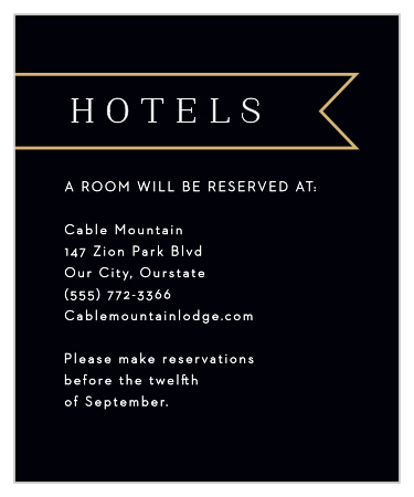 Make a sophisticated impression with our Minimalist Banner Accommodation Cards. 