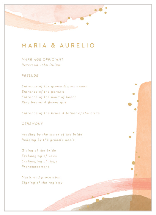 Keep your guests in the loop throughout your ceremony, with our unique, painterly Modern Desert Wedding Programs!