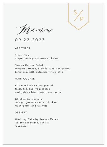 Our Minimalist Pennant Wedding Menus are the perfect blend of functional and decorative, for placing at every table setting!