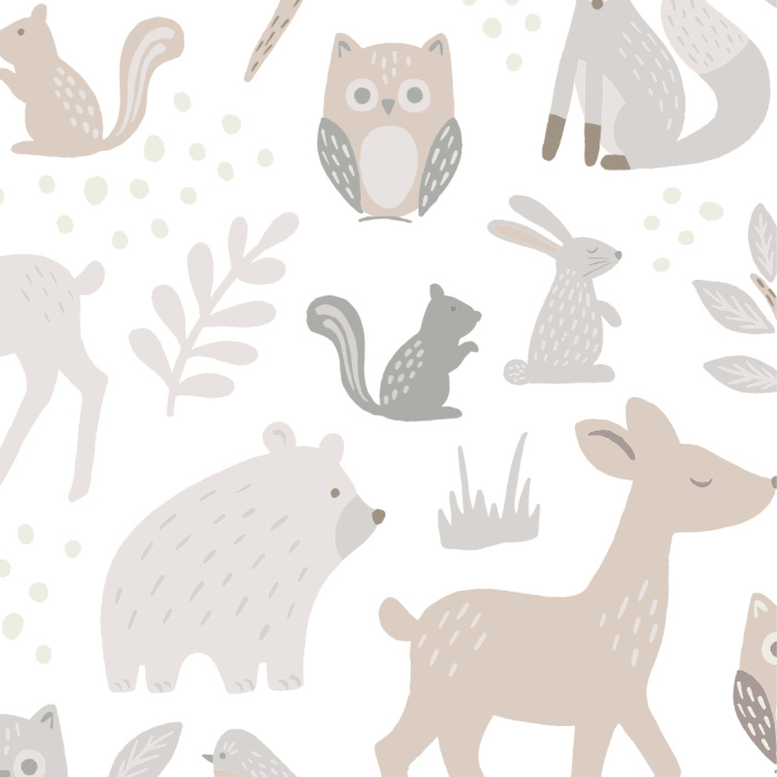 There's nothing more tender than a child looking up from their pillow to a room of our Forest Friends Peel And Stick Removable Wallpaper dancing around their bed!