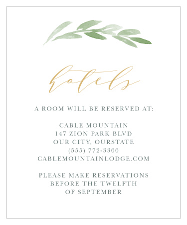 Inform family and friends where you have booked a block of rooms with our Forever Wreath Accommodation Cards.