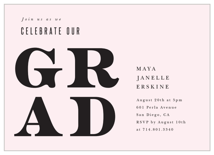 Surround yourself with family and friends to celebrate your academic achievement when you send out our Outlined Simplicity Graduation Invitations.