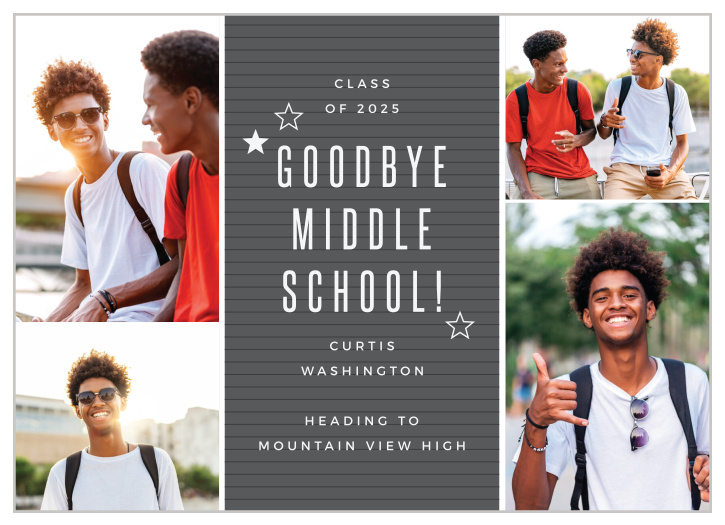 Spread the news of your academic achievements with our Letterboard Quad Graduation Announcements.