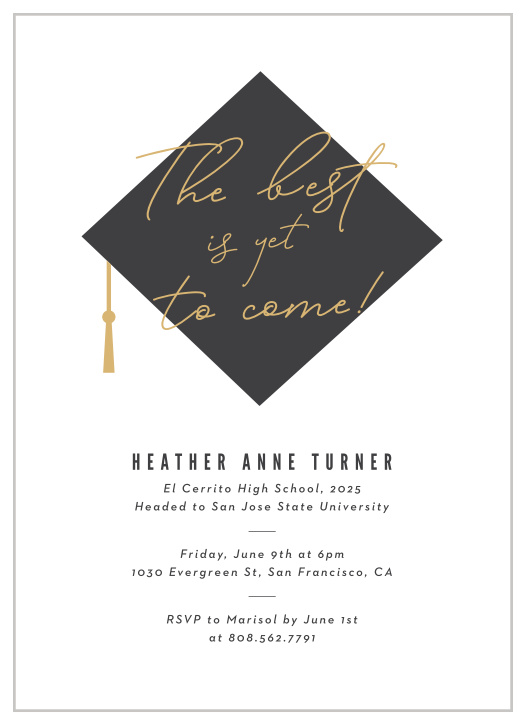 Bring family and friends together to celebrate your academic achievement when you send out our Overlapped Collage Graduation Invitations.